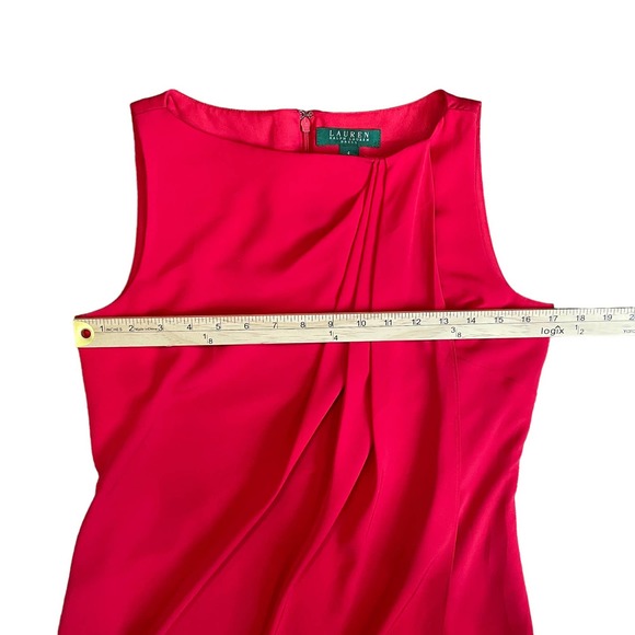 Lauren Ralph Lauren Evening Dress Red Women's Size 4 Classic Christmas Party - Picture 8 of 9